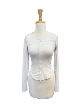 ALO YOGA Stardust Ribbed Long Sleeve Size Xs/S Double Zip Jacket